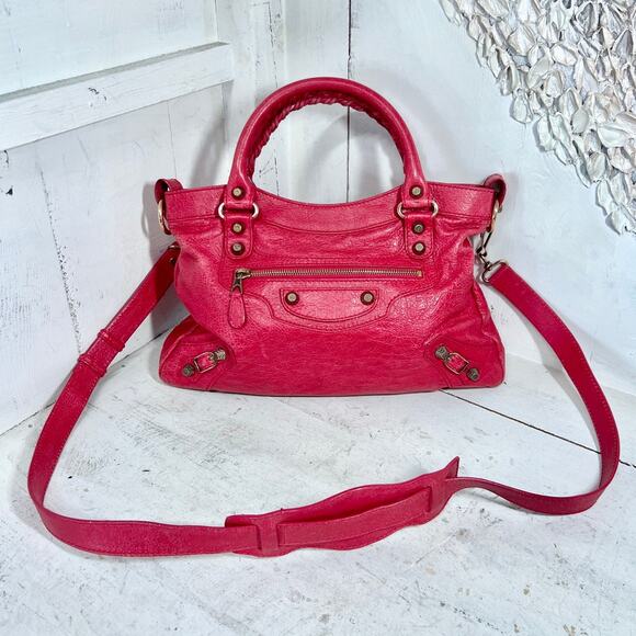 Authentic Balenciaga Rose Thulian 12 giant hardware city town bag +strap 😍 - Picture 1 of 2